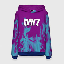 Толстовка-худи женская Dayz неоновый огонь, цвет: 3D-синий