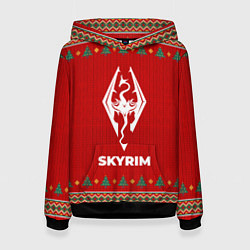 Толстовка-худи женская Skyrim new year, цвет: 3D-черный