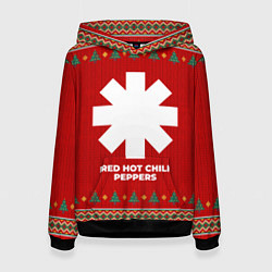 Толстовка-худи женская Red Hot Chili Peppers new year, цвет: 3D-черный