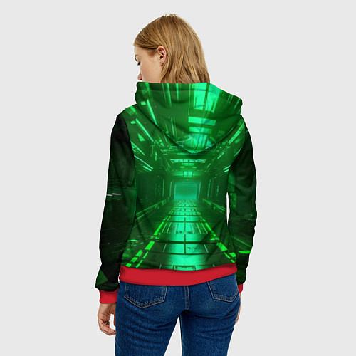 Женская толстовка Зелёный коридор / 3D-Красный – фото 4