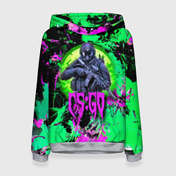 Толстовка-худи женская Counter Strike - neon revolution, цвет: 3D-меланж