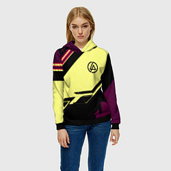 Толстовка-худи женская Linkin park geometry steel, цвет: 3D-черный — фото 2