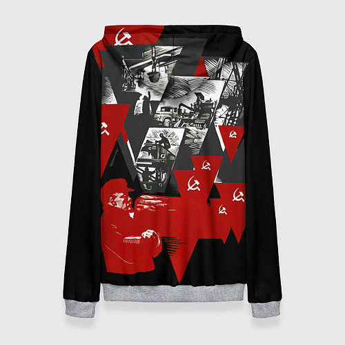 Женская толстовка Советская экономика - Владимир Ленин / 3D-Меланж – фото 2