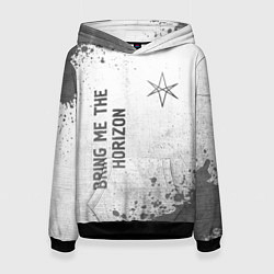 Толстовка-худи женская Bring Me the Horizon - white gradient вертикально, цвет: 3D-черный