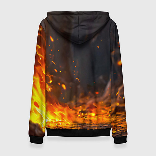 Женская толстовка Утенок в огне / 3D-Черный – фото 2