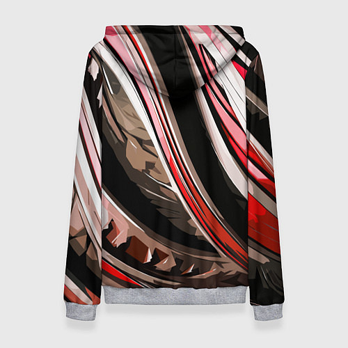 Женская толстовка Волнистая чёрно-красная абстракция / 3D-Меланж – фото 2
