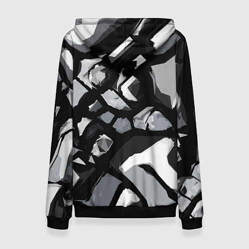 Женская толстовка Чёрно-серая абстракция / 3D-Черный – фото 2