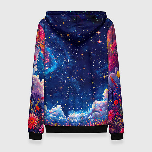 Женская толстовка Фламиног в космосе / 3D-Черный – фото 2