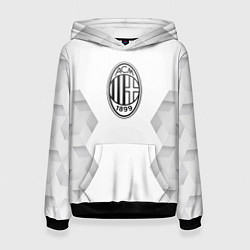 Толстовка-худи женская AC Milan white poly, цвет: 3D-черный