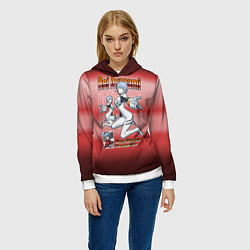 Толстовка-худи женская Аянами Рэй из Евангелион, цвет: 3D-белый — фото 2