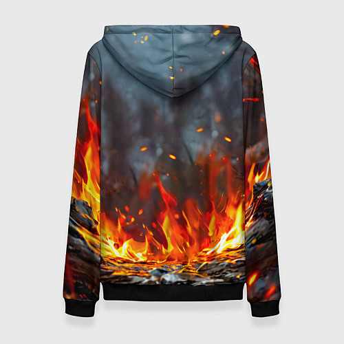 Женская толстовка Енот в огне / 3D-Черный – фото 2