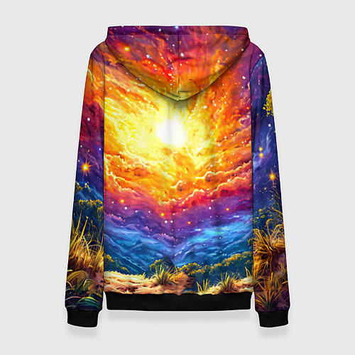 Женская толстовка Кенгуру в космосе / 3D-Черный – фото 2