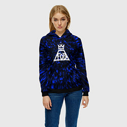 Толстовка-худи женская Fall Out Boy blue energy, цвет: 3D-черный — фото 2