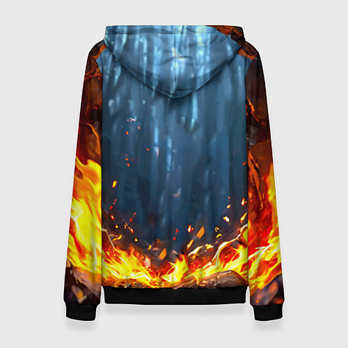 Женская толстовка Олененок в огне / 3D-Черный – фото 2