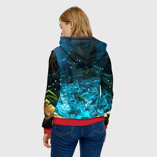 Женская толстовка Панда в колодце / 3D-Красный – фото 4