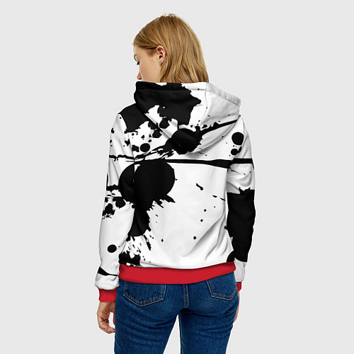 Женская толстовка Art blots - vanguard / 3D-Красный – фото 4