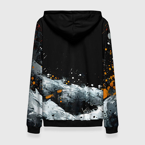 Женская толстовка Песец на черном / 3D-Черный – фото 2