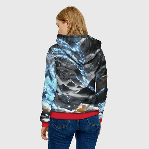 Женская толстовка Злой русский медведь / 3D-Красный – фото 4