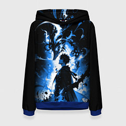 Толстовка-худи женская Поднятие уровня в одиночку - восстань, цвет: 3D-синий