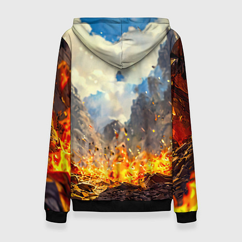 Женская толстовка Козел в огне / 3D-Черный – фото 2