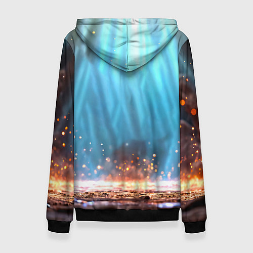 Женская толстовка Носорог в лучах / 3D-Черный – фото 2