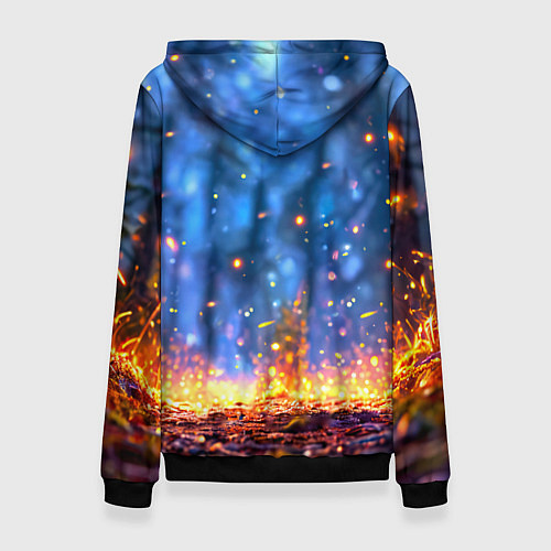 Женская толстовка Лосенок в лесу / 3D-Черный – фото 2