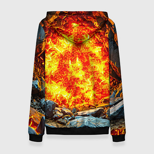 Женская толстовка Акула в огне / 3D-Черный – фото 2