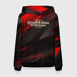 Толстовка-худи женская Kingdom Come Deliverance 2 red black, цвет: 3D-черный