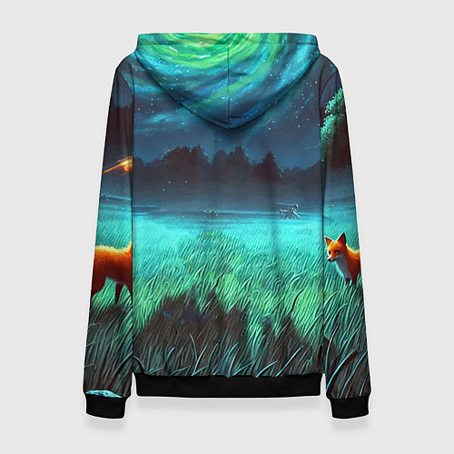 Женская толстовка Рик и Морти на поляне - нейроарт / 3D-Черный – фото 2