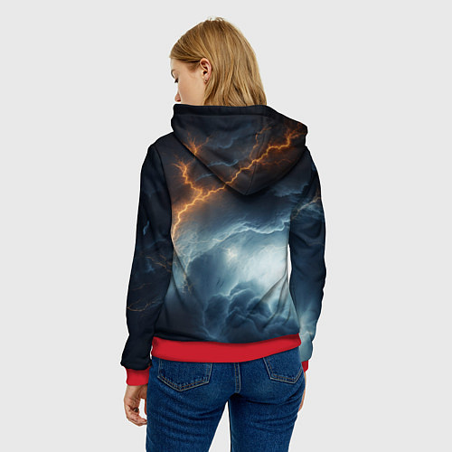 Женская толстовка Kingdom Come Deliverance 2 молнии в небе / 3D-Красный – фото 4