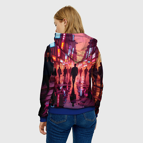 Женская толстовка Вечерний мегаполис / 3D-Синий – фото 4