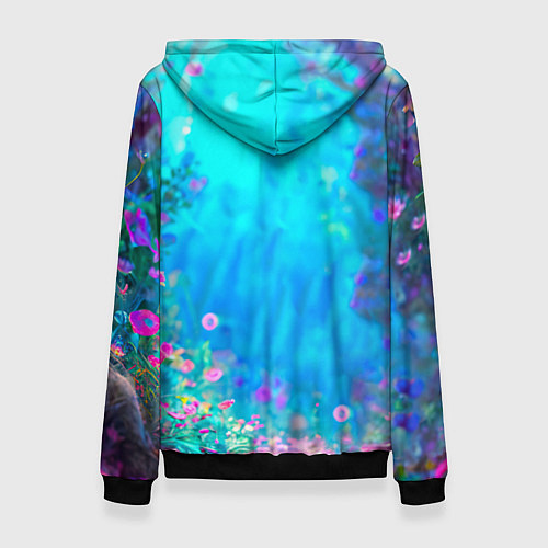 Женская толстовка Яркий павлин / 3D-Черный – фото 2