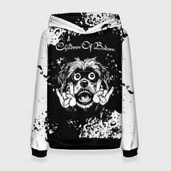 Толстовка-худи женская Children of Bodom рок пес, цвет: 3D-черный