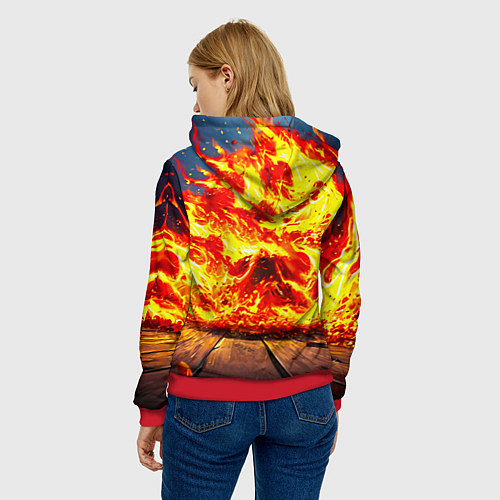 Женская толстовка Веселый баскетбольный мяч / 3D-Красный – фото 4