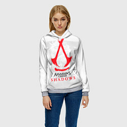 Толстовка-худи женская Assassins Creed Shadows - samurai, цвет: 3D-меланж — фото 2
