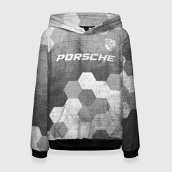 Толстовка-худи женская Porsche - grey gradient посередине, цвет: 3D-черный