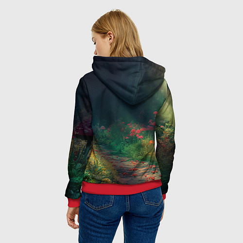 Женская толстовка МаоМао и лягушка - Монолог Фармацевта / 3D-Красный – фото 4