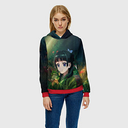 Толстовка-худи женская МаоМао и лягушка - Монолог Фармацевта, цвет: 3D-красный — фото 2