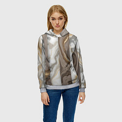 Толстовка-худи женская Дерево и мрамор, цвет: 3D-меланж — фото 2