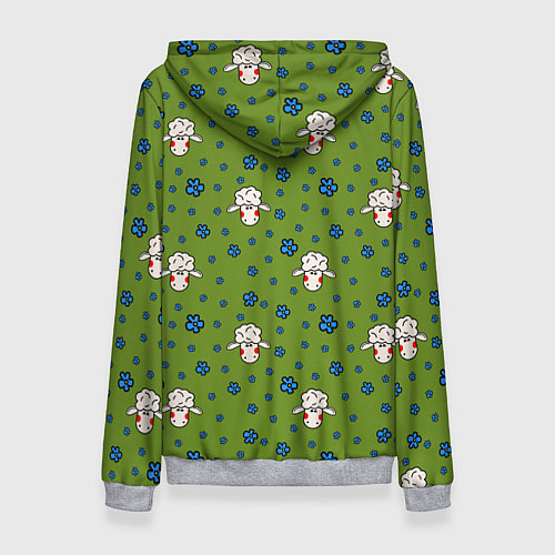 Женская толстовка Овечки и цветочки / 3D-Меланж – фото 2