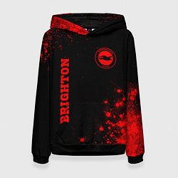 Толстовка-худи женская Brighton - red gradient вертикально, цвет: 3D-черный