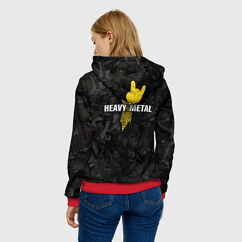 Женская толстовка Heavy metal Гомер симпсон / 3D-Красный – фото 4