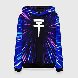 Толстовка-худи женская Tokio Hotel neon energy, цвет: 3D-черный