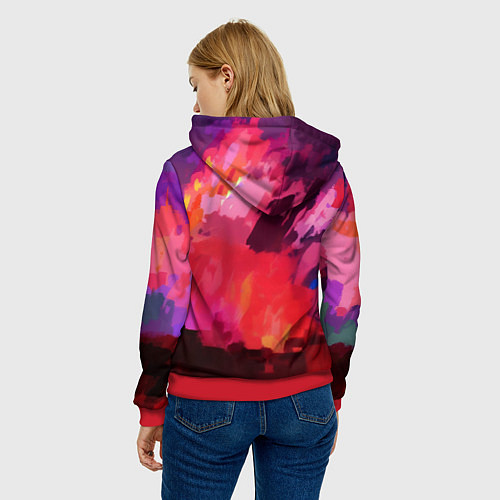 Женская толстовка Джокер рисунок красками / 3D-Красный – фото 4