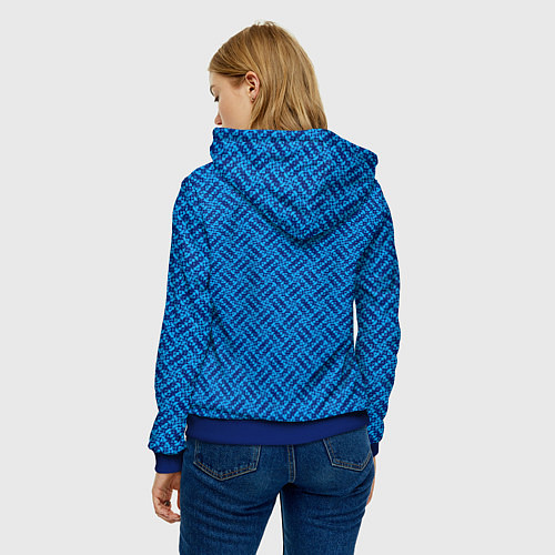 Женская толстовка Сине-голубой текстурированный / 3D-Синий – фото 4