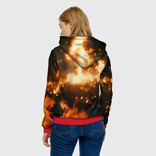 Женская толстовка Джокер огонь и искры / 3D-Красный – фото 4