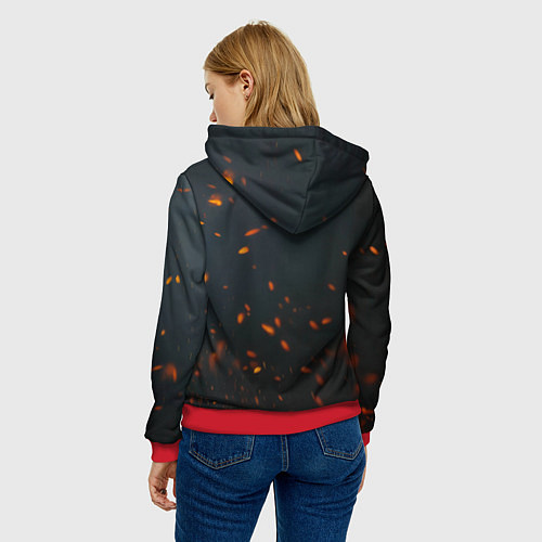 Женская толстовка Джокер оранжевые искры / 3D-Красный – фото 4