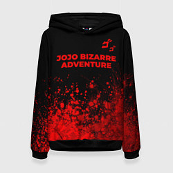 Толстовка-худи женская JoJo Bizarre Adventure - red gradient посередине, цвет: 3D-черный