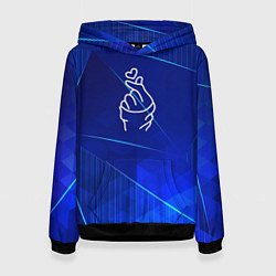 Толстовка-худи женская K Pop blue poly, цвет: 3D-черный