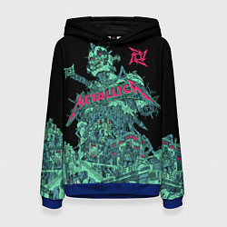 Толстовка-худи женская Metallica - robot city, цвет: 3D-синий